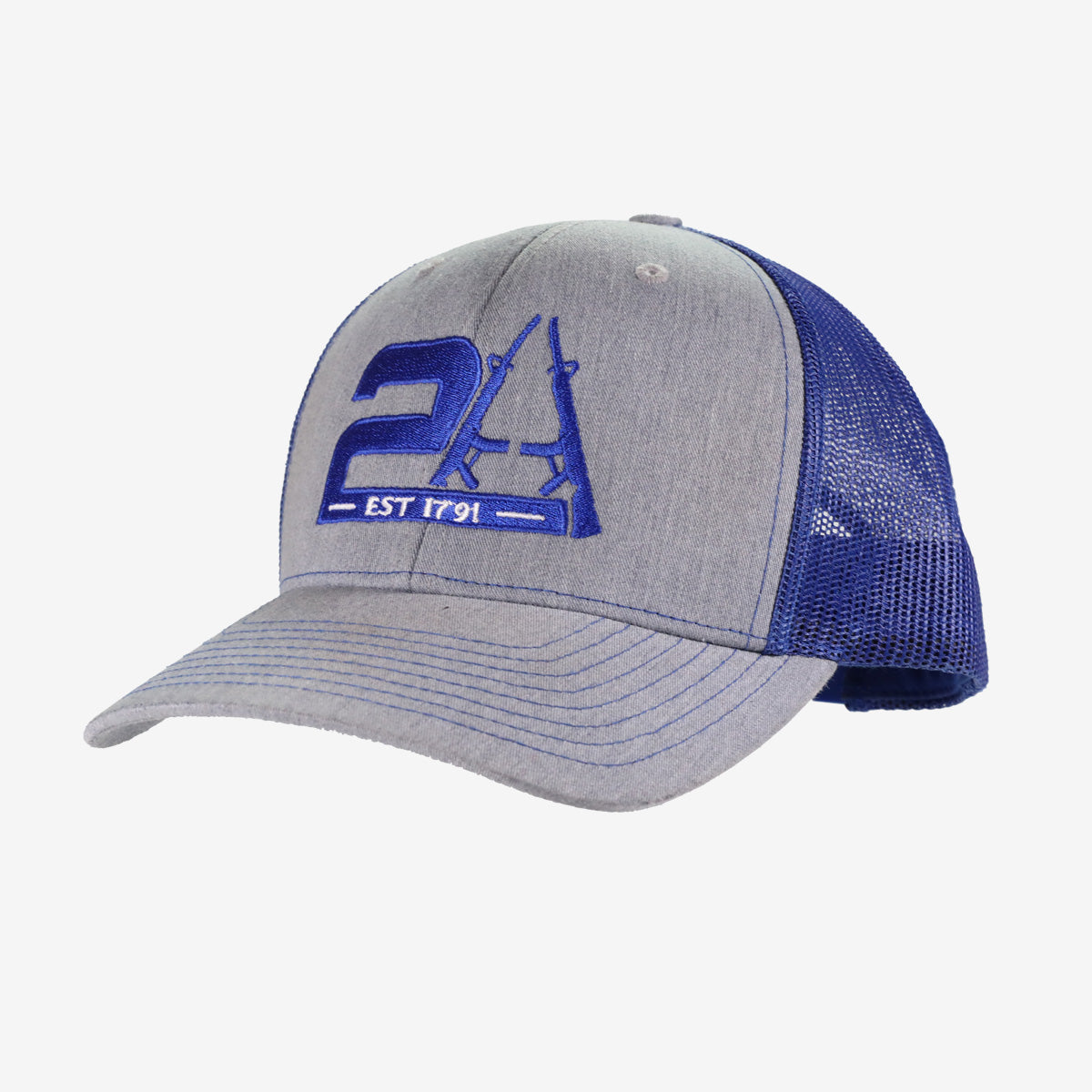 2nd Amendment 2A Logo Blue Trucker Hat