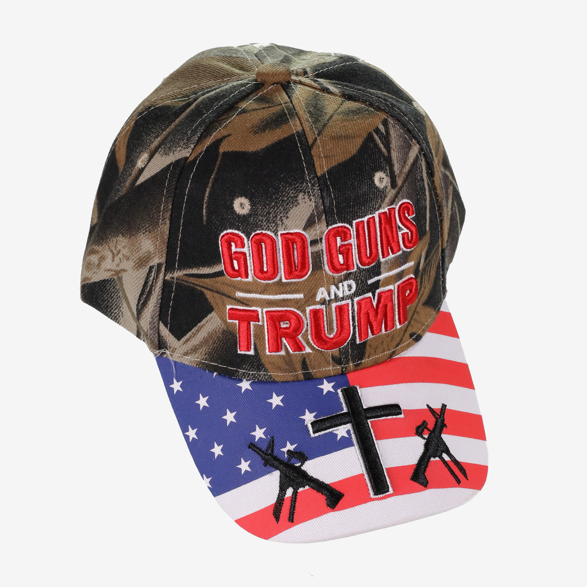 God, Guns and Trump Camo Hat Top