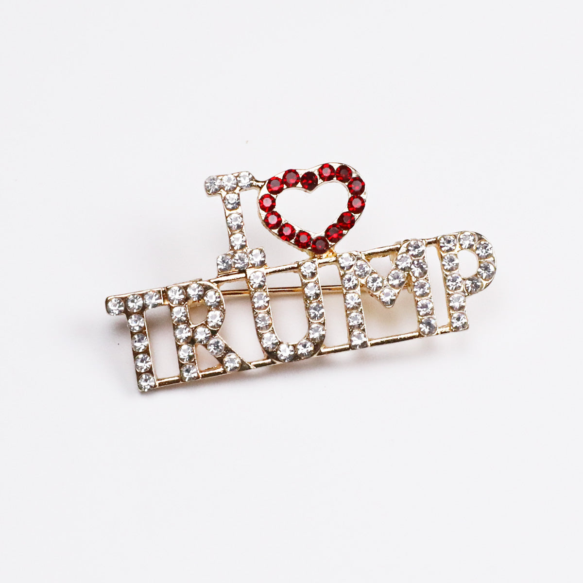 I Love Trump Crystal Heart Pin