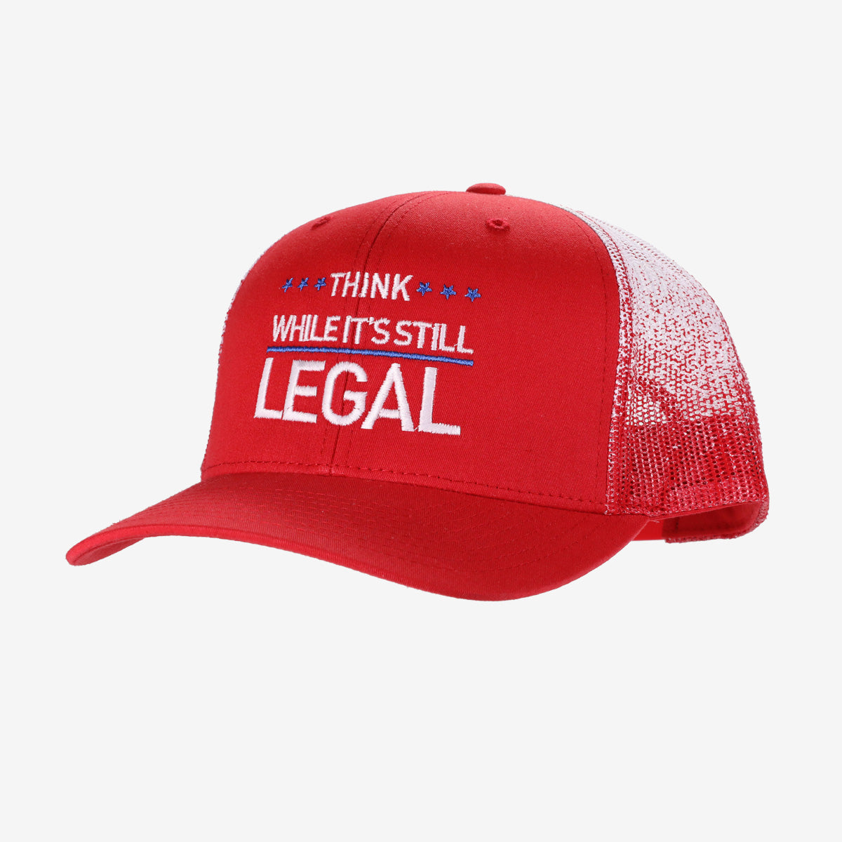 Think While It's Legal Red Trucker Hat
