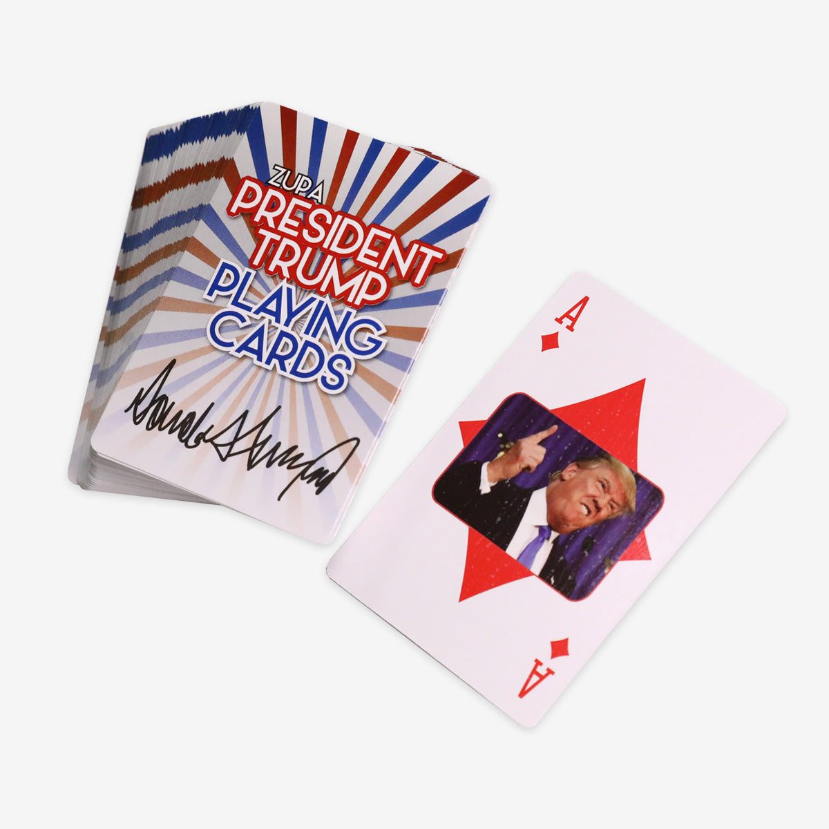 24K GOLD DONALD TRUMP PLAYING CARDS W/ CERTIFICATE OF AUTHENTICITY CARD...