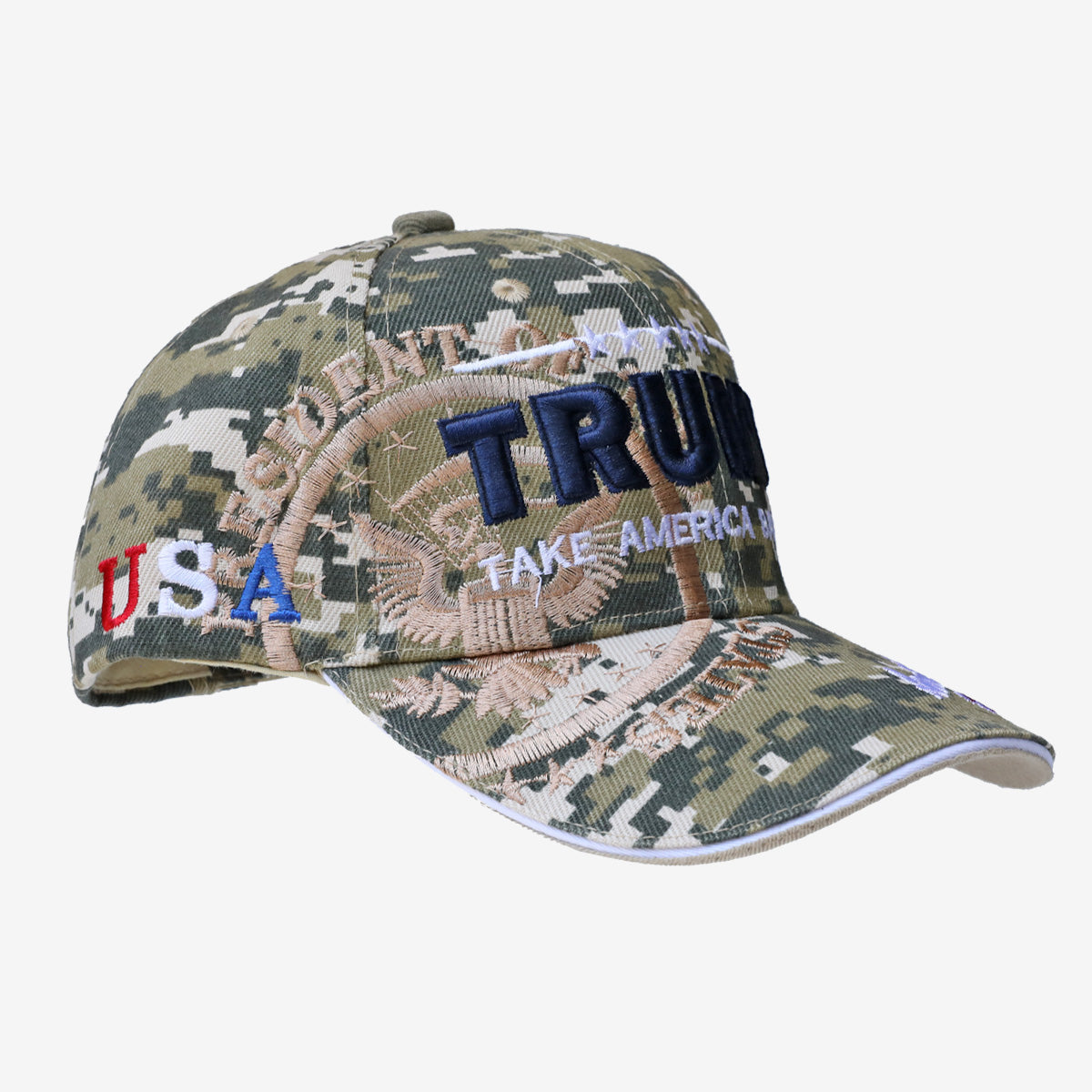 Trump 2024 Take America Back Digital Camo Hat Side