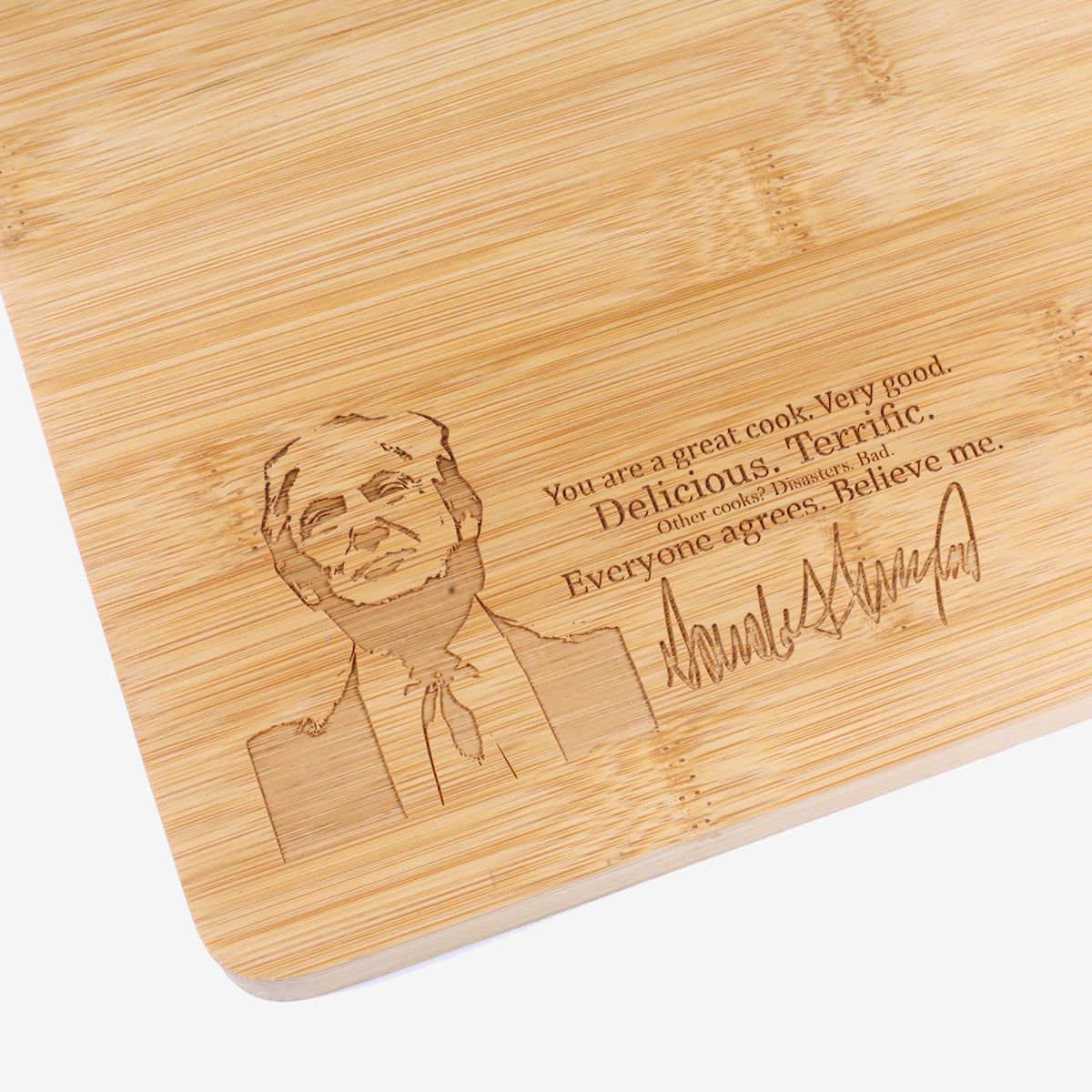 Trump Speech Cutting Board Close-up