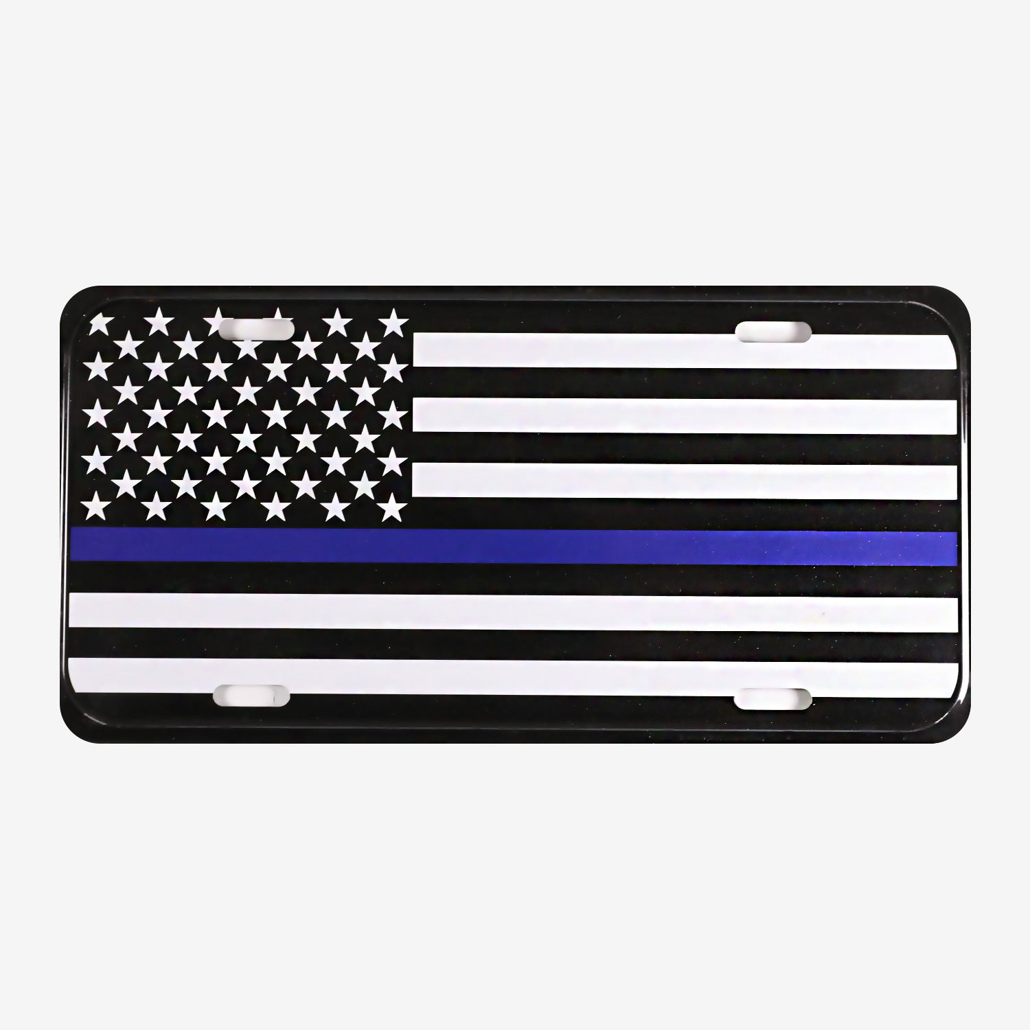 Patriotic Flag Black and Blue License Plate Cover
