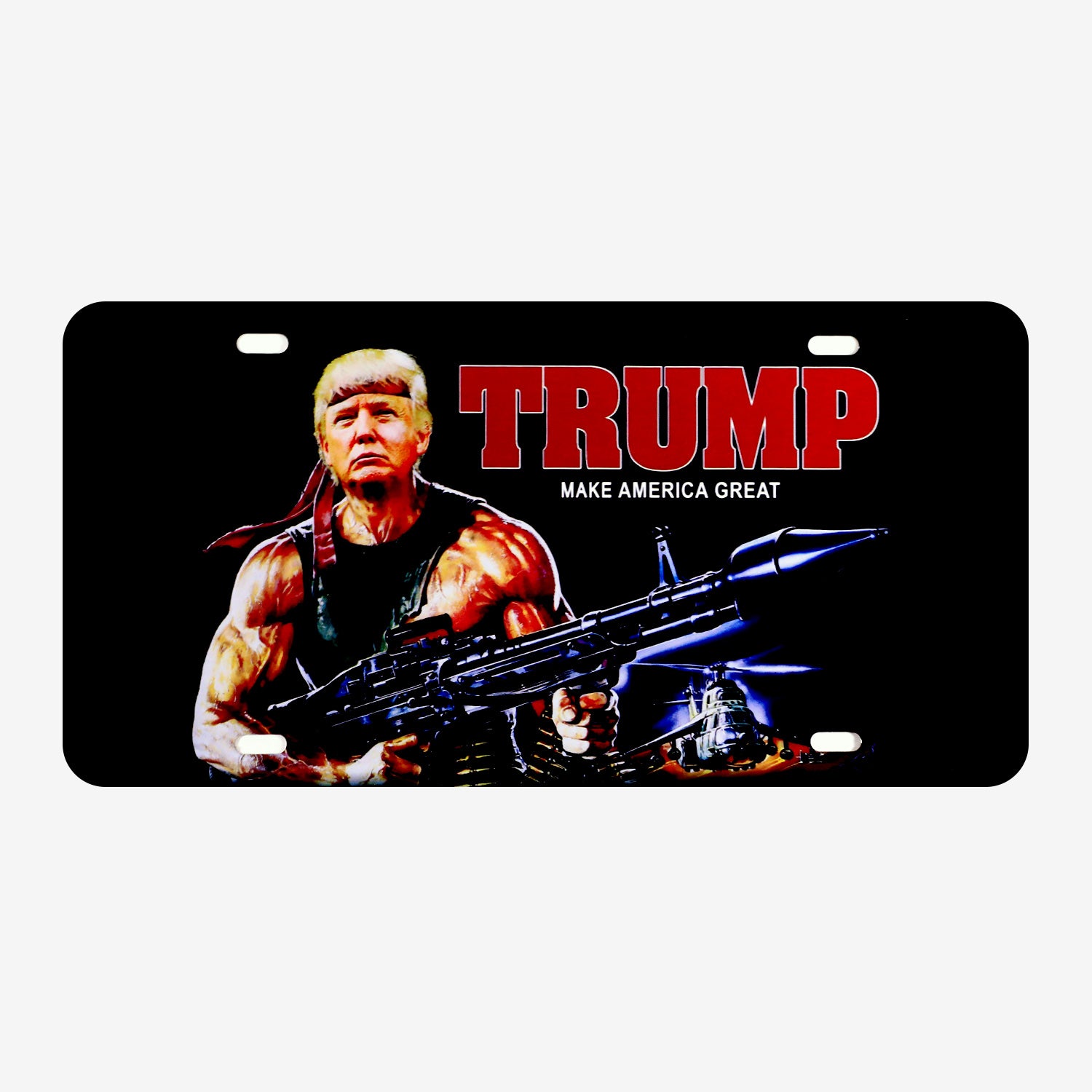 Trump 2024 Rambo License Plate Cover