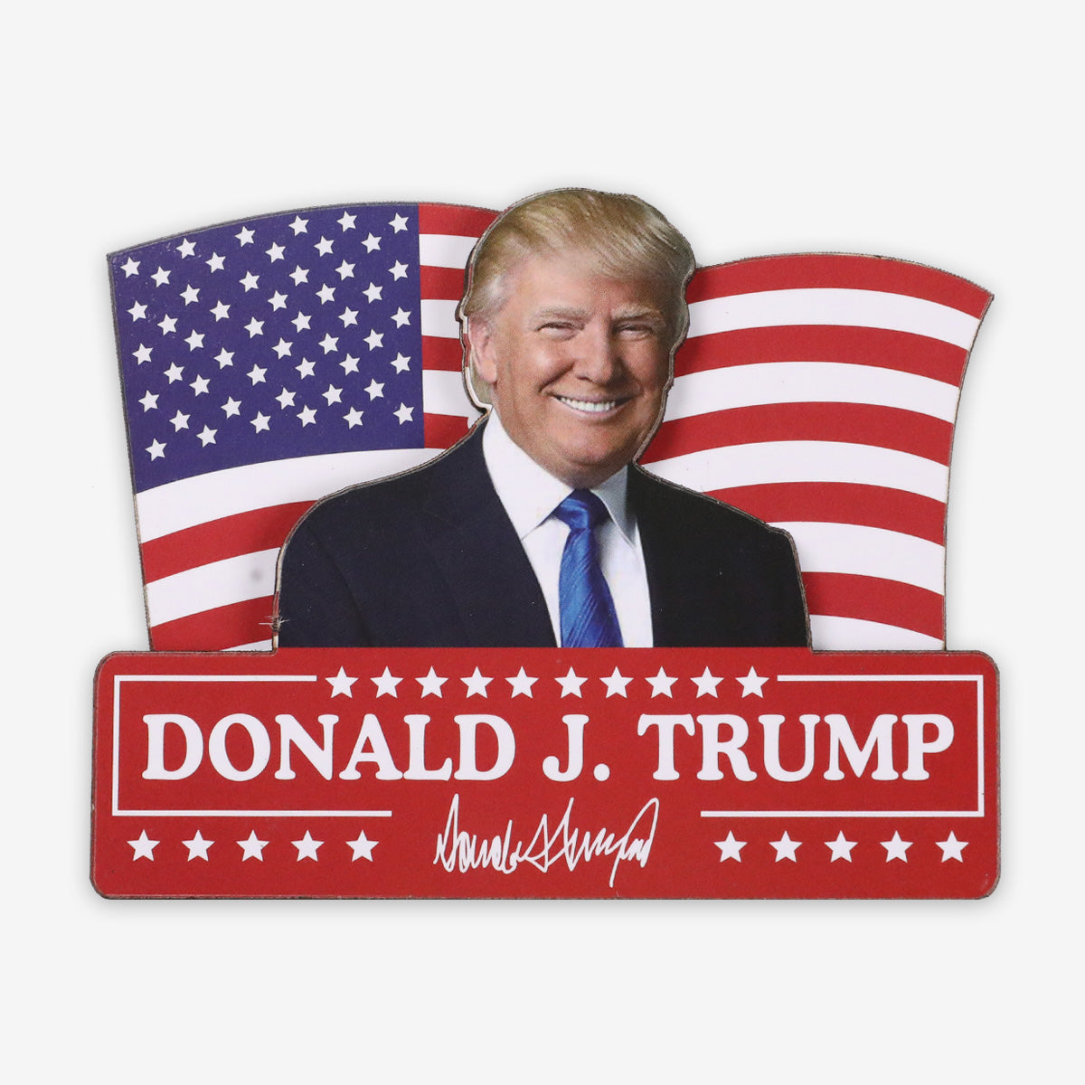 Trump 2024 Wooden Magnet - Signature Flag